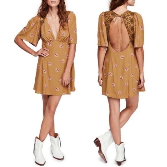 Free People Dresses & Skirts - FREE PEOPLE FLORAL DRESS, SIZE 2, MINI DRESS